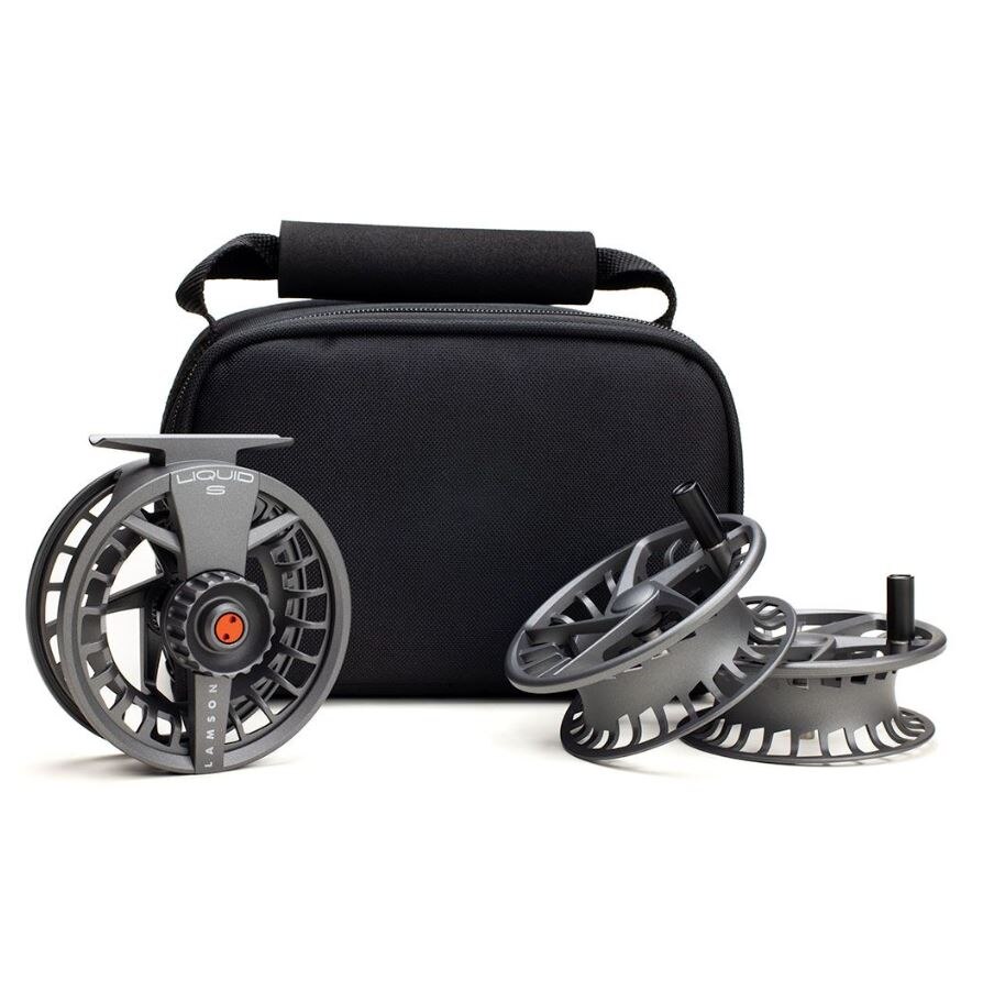 Lamson Liquid SSeries HD Fly Reel 3 Pack in Smoke